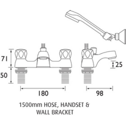 Bristan Club Luxury Bath Shower Mixer Tap - Chrome
