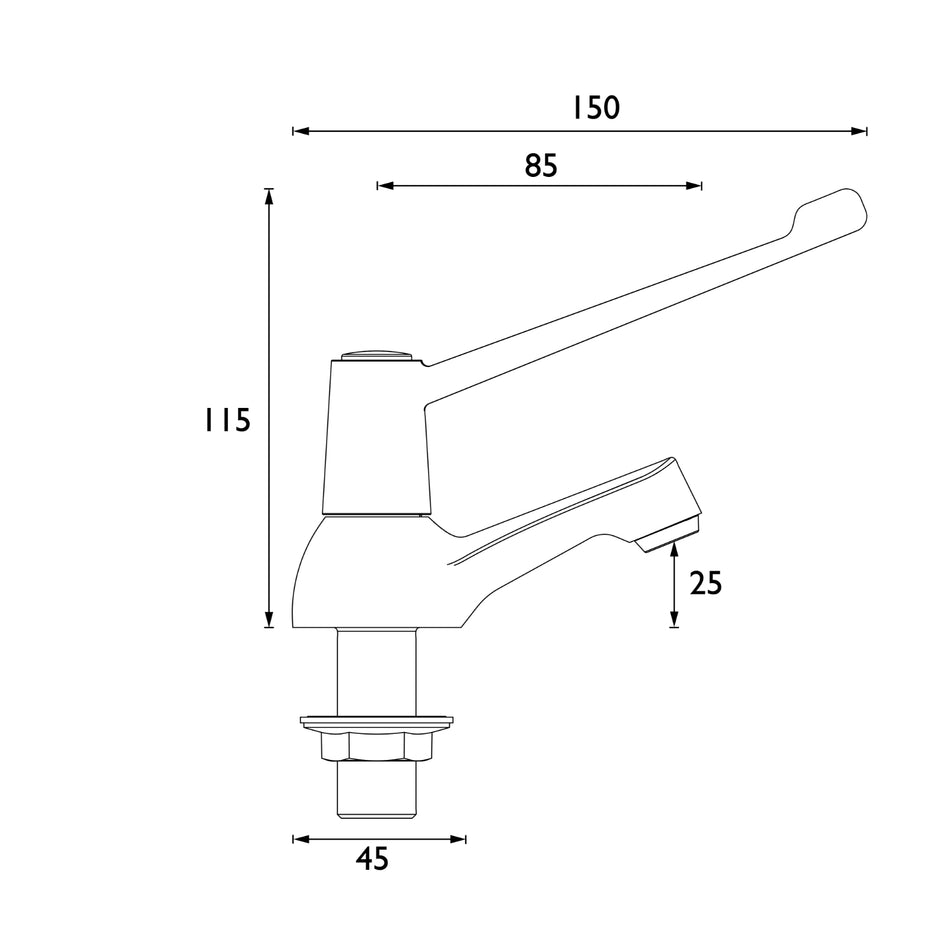 Bristan Lever Basin Pillar Taps With 6In Lever And Ceramic Disc Valves - Chrome