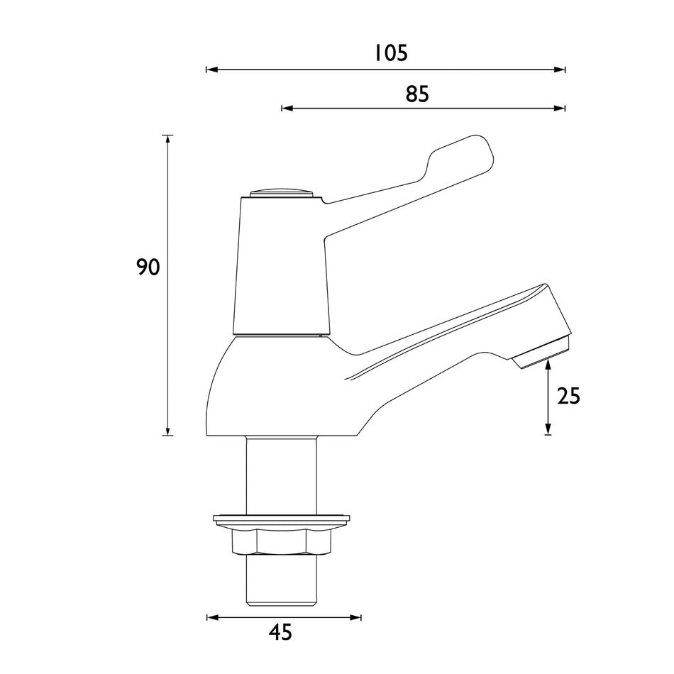 Bristan Lever Basin Pillar Taps With Ceramic Disc Valves - Chrome