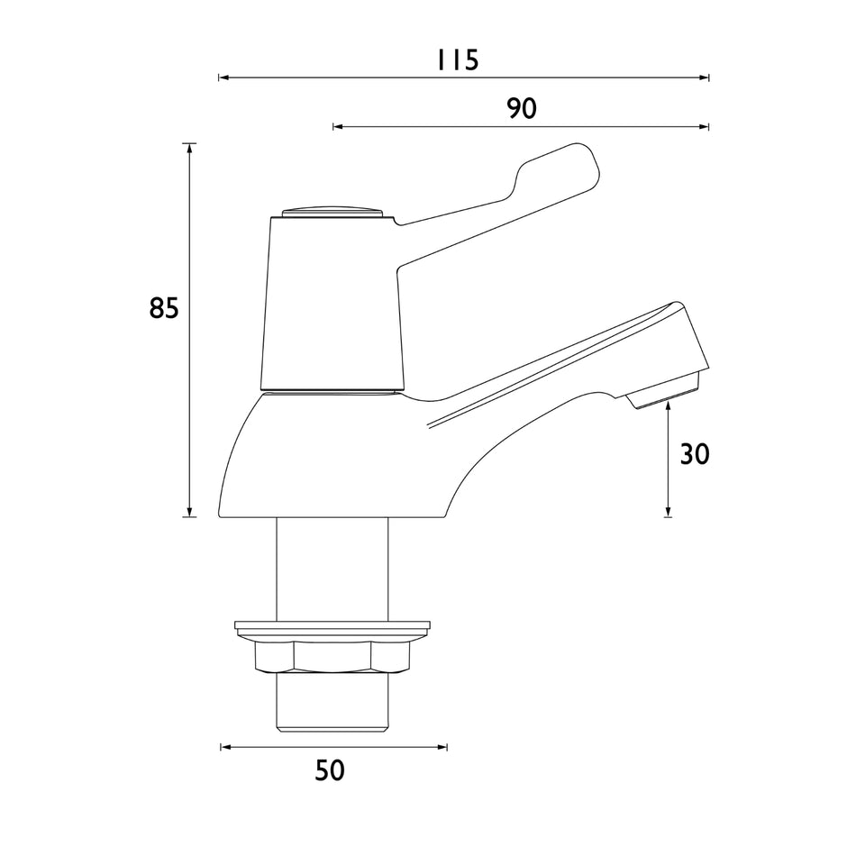 Bristan Lever Bath Pillar Taps With Ceramic Disc Valves - Chrome