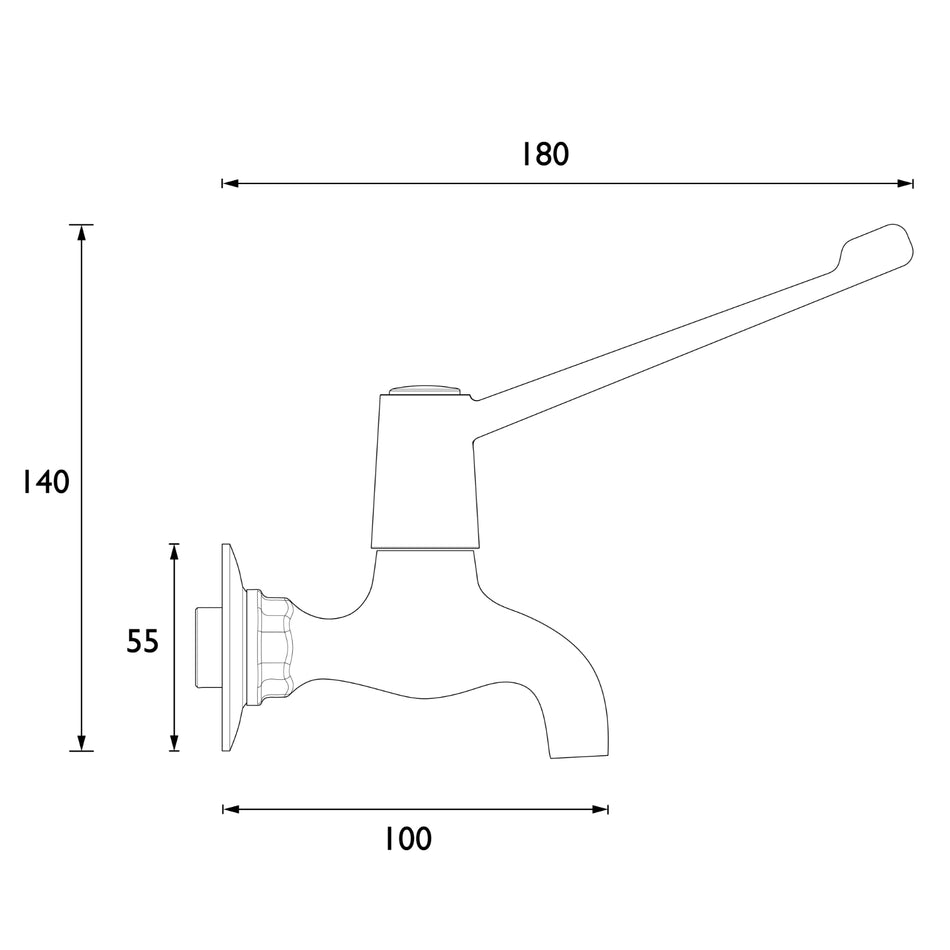 Bristan Lever Bib Taps With 6In Levers And Ceramic Disc Valves - Chrome