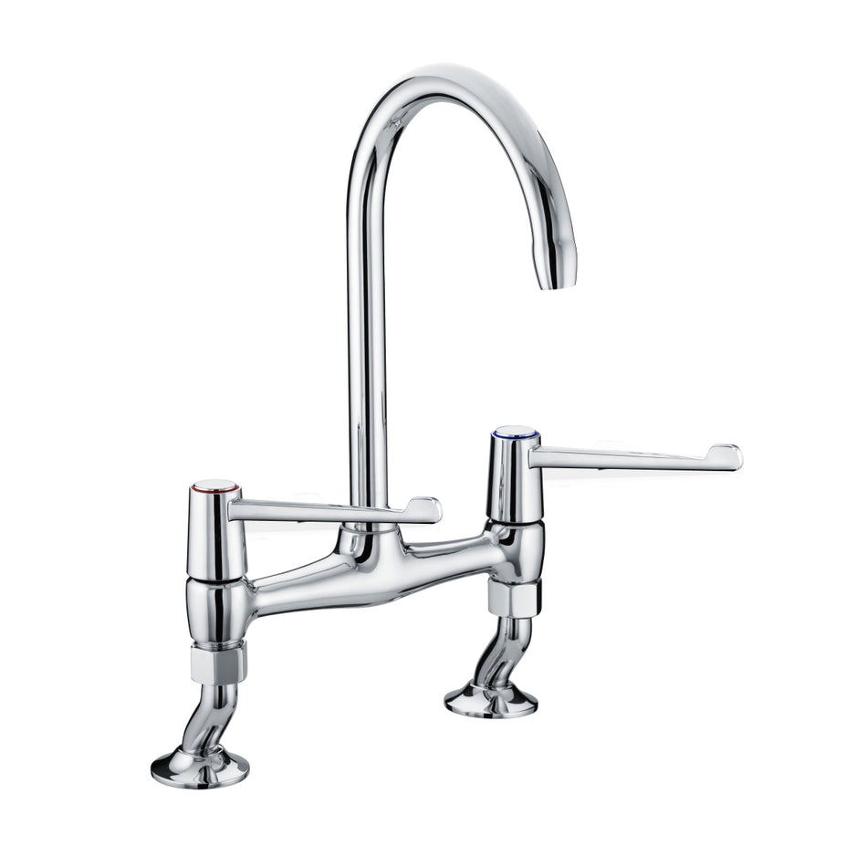 Bristan Lever Bridge Kitchen Mixer Tap With 6In Levers And Ceramic Disc Valves - Chrome