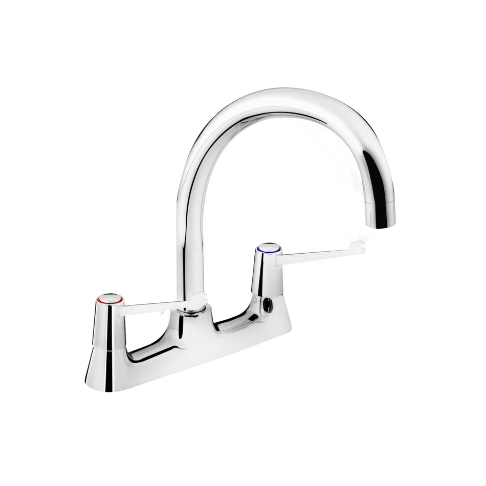 Bristan Lever Deck Kitchen Mixer Tap With 6In Levers And Ceramic Disc Valves - Chrome
