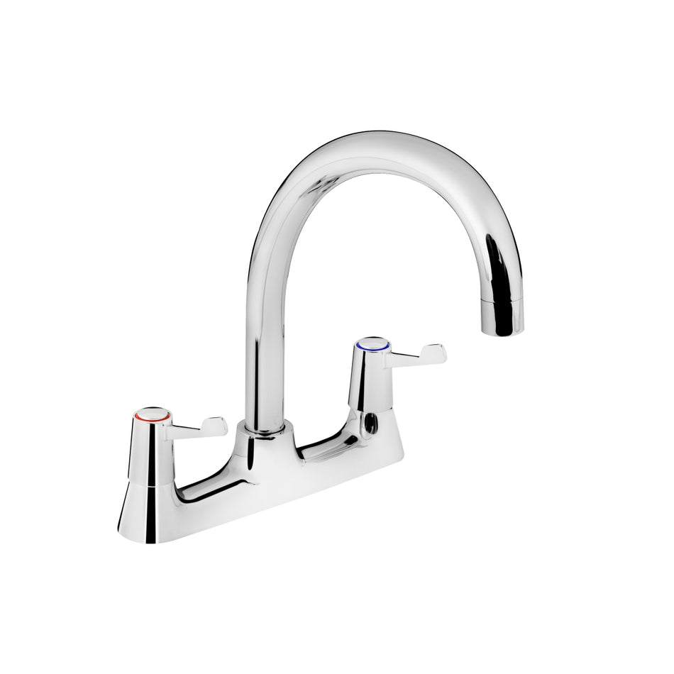 Bristan Lever Deck Kitchen Mixer Tap With Ceramic Disc Valves - Chrome