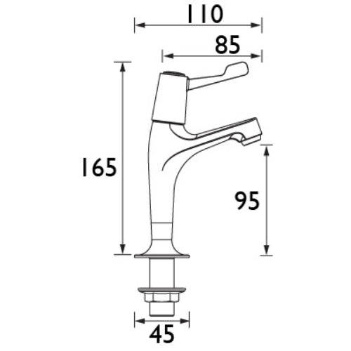 Bristan Lever High Neck Kitchen Pillar Taps With Ceramic Disc Valves - Chrome