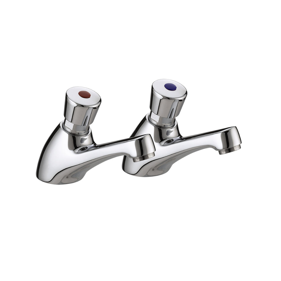 Bristan Non Concussive Basin Pillar Taps - Chrome