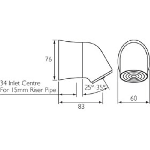 Bristan Vandal Resistant Exp Shower Head - Chrome