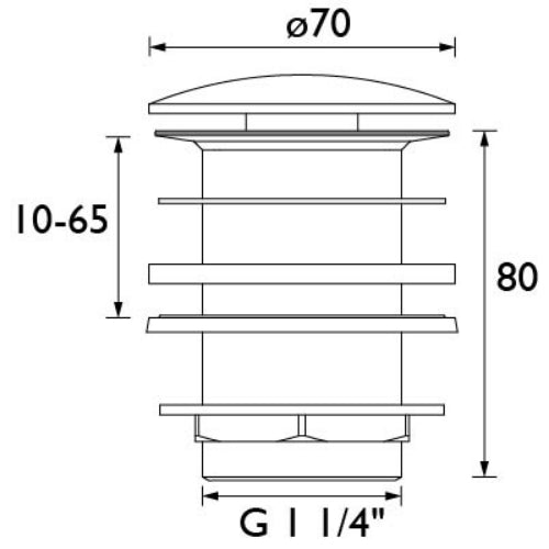 Bristan Round Free Running Basin Waste - Chrome
