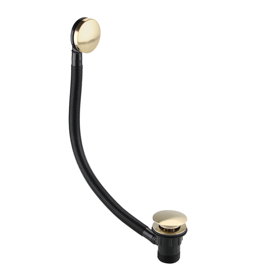 Bristan Round Clicker Bath Waste With Overflow - Brushed Brass