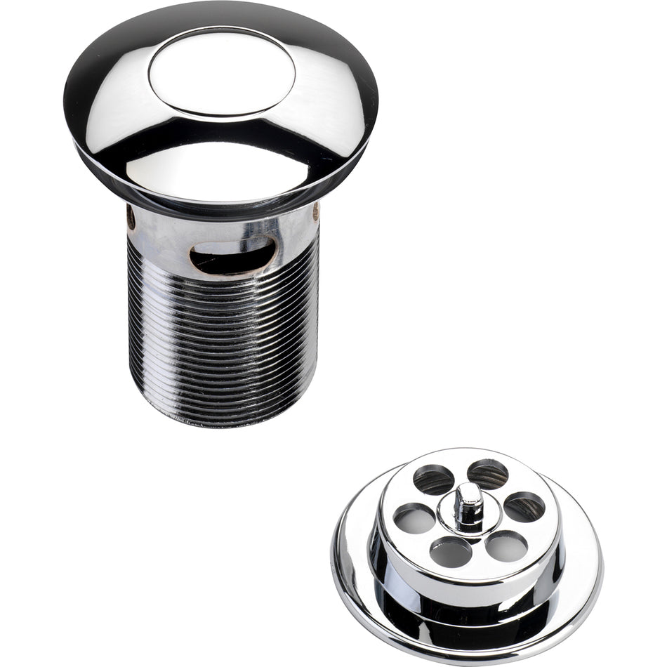 Bristan Round Push Button Bath Waste Slotted - Chrome