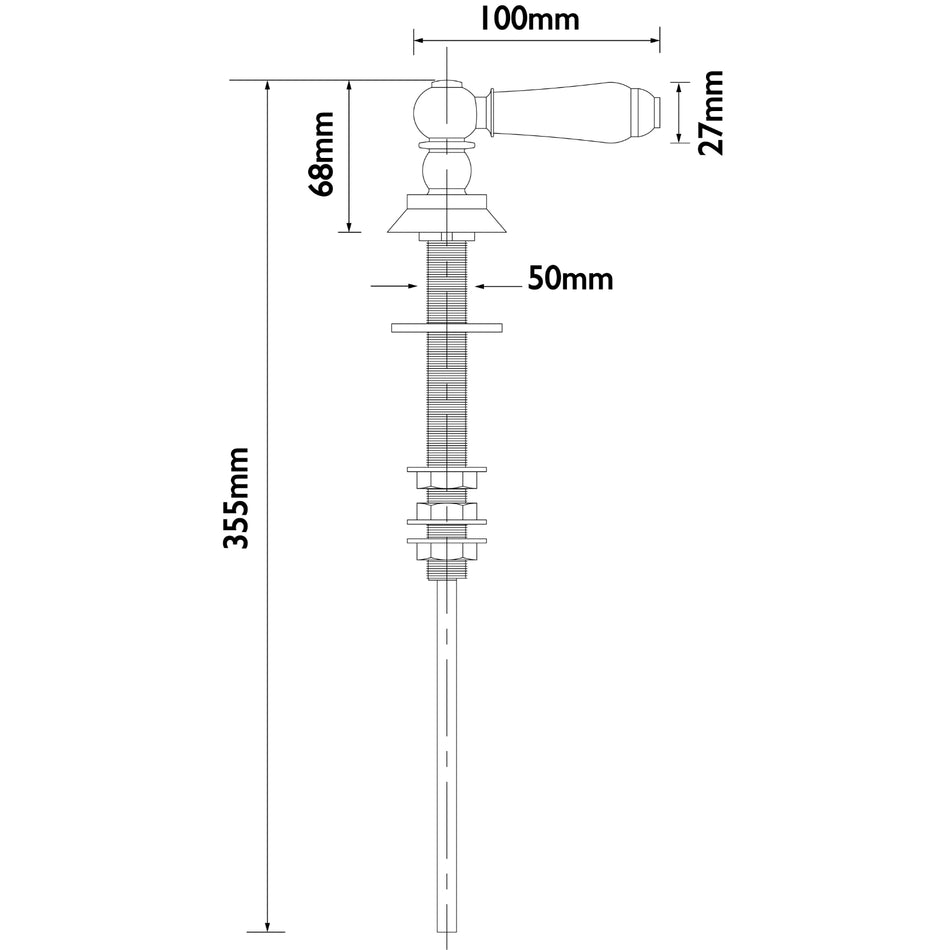 Bristan Cistern Lever Plated With White Components - 68mm High - Chrome