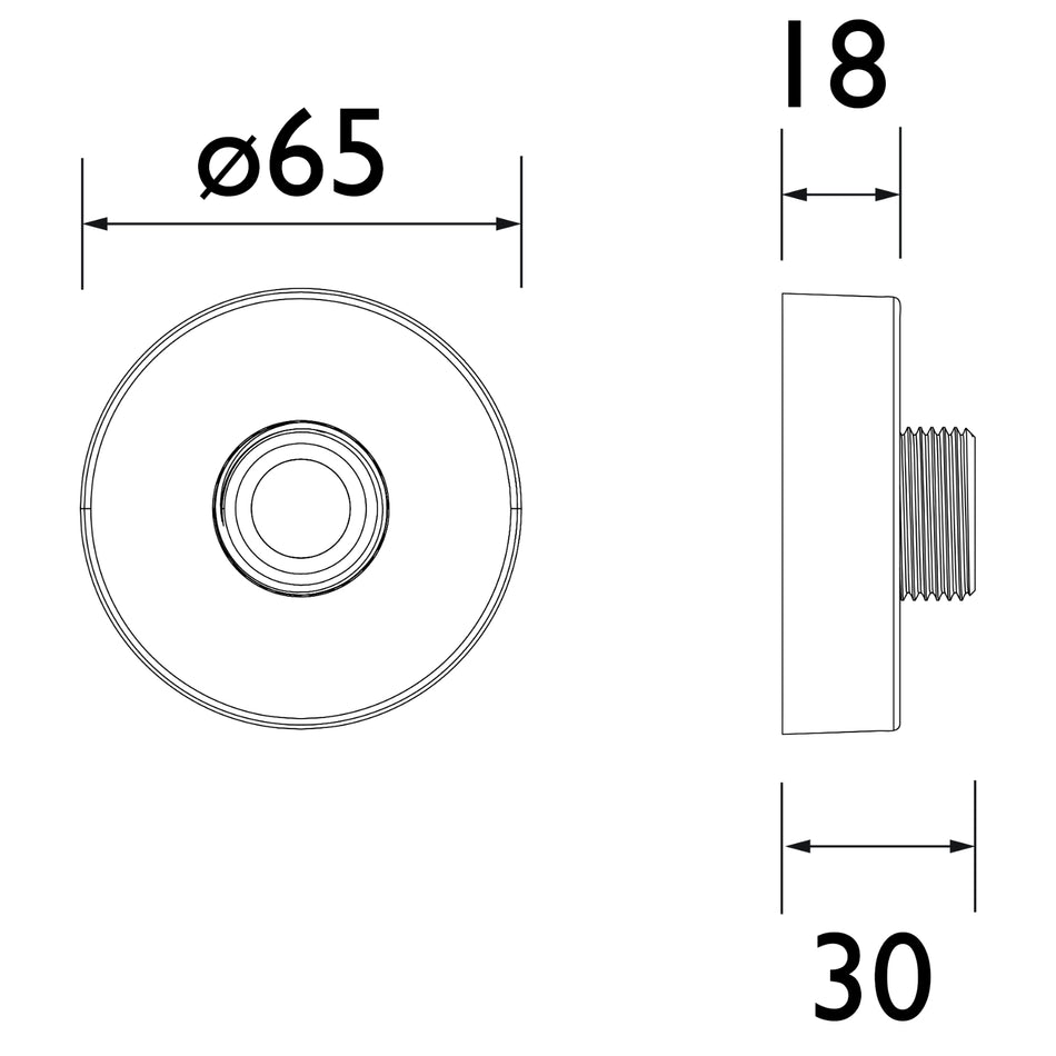 Bristan Wall Mount Fixings - Chrome