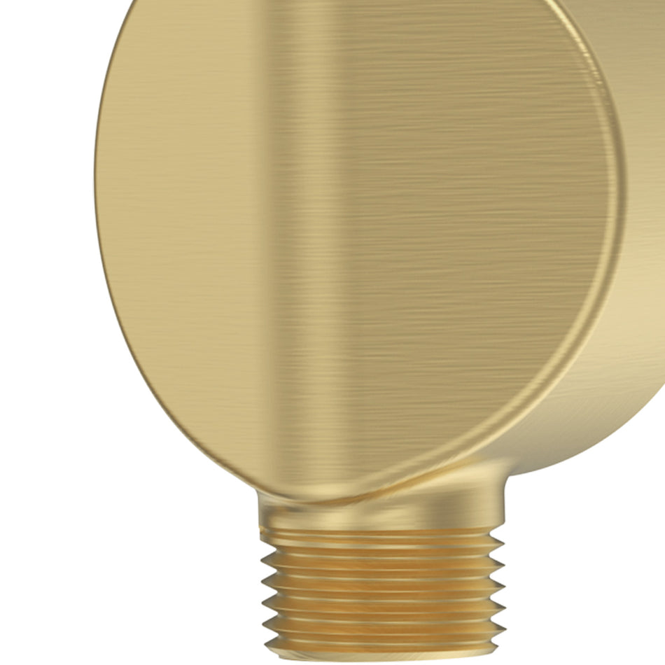 Bristan Round Shower Wall Outlet Elbow - Brushed Brass