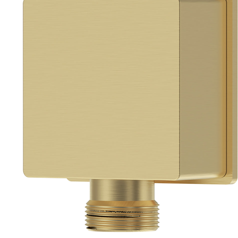 Bristan Square Shower Wall Outlet Elbow - Brushed Brass