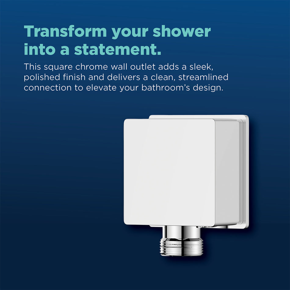 Bristan Square Shower Wall Outlet Elbow - Chrome