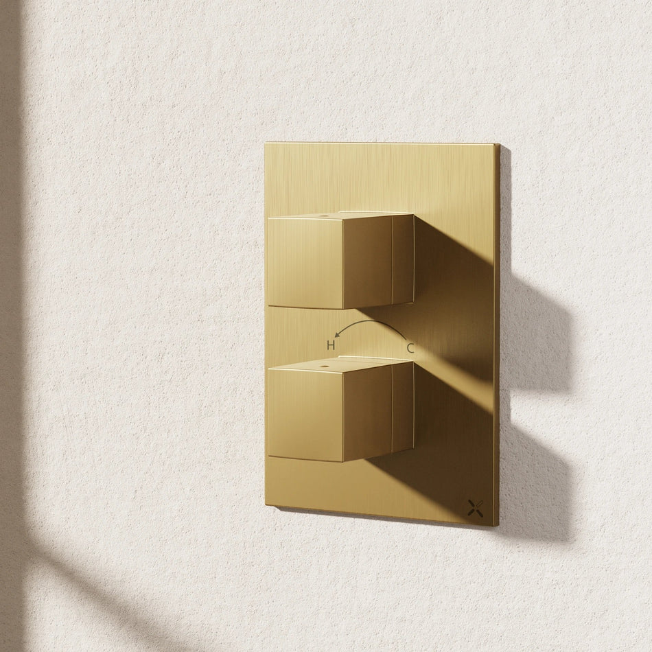 Crosswater Verge 2 Outlet Crossbox Trim And Levers - Brushed Brass