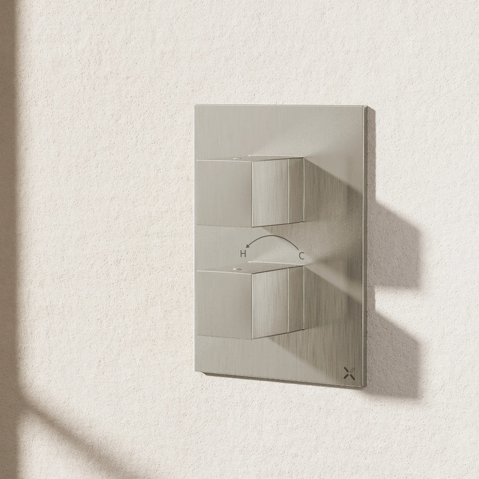 Crosswater Verge 3 Outlet Thermostatic Concealed Shower Valve - Brushed Nickel