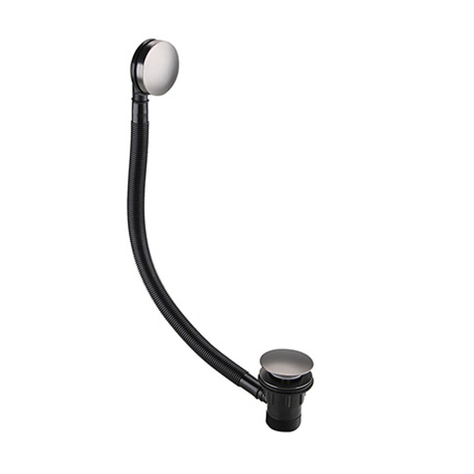 Bristan Round Clicker Bath Waste With Overflow - Gun Metal Grey