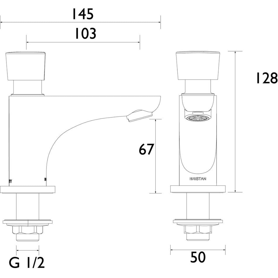 Bristan Single Soft Touch Timed Flow Basin Mixer Tap - Chrome