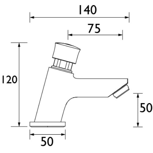 Bristan Single Luxury Soft Touch Timed Flow Basin Mixer Tap - Chrome