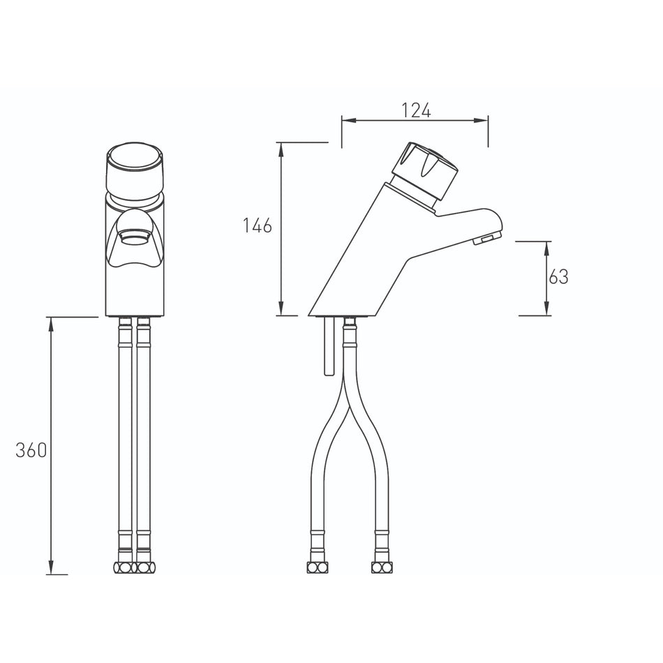 Bristan Timed Flow Temperature Control Basin Mixer Tap - Chrome